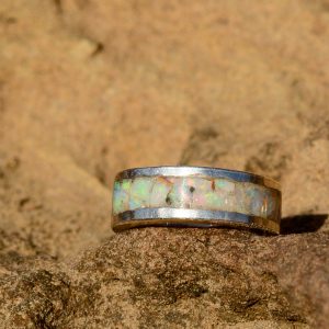 Opal Inlay Silver Ring