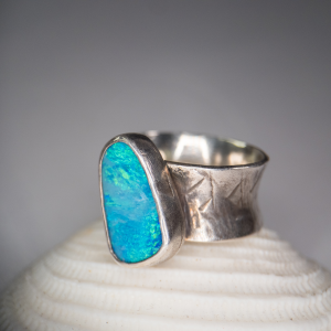 Opal Doublet Silver Ring