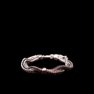 Collection NO.001 Handcrafted Double Foxtail Tangle Chain in Fine Silver